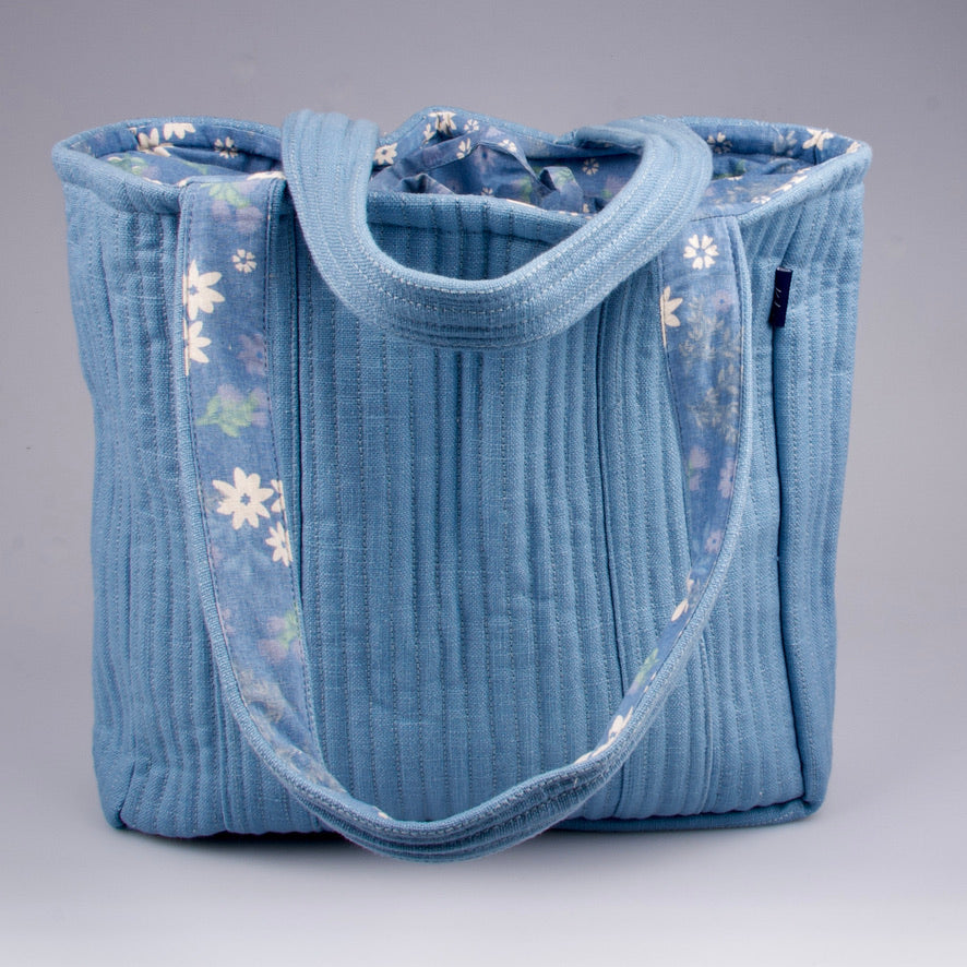 Tote Bag (M) - blå <br>af økologisk bomuld