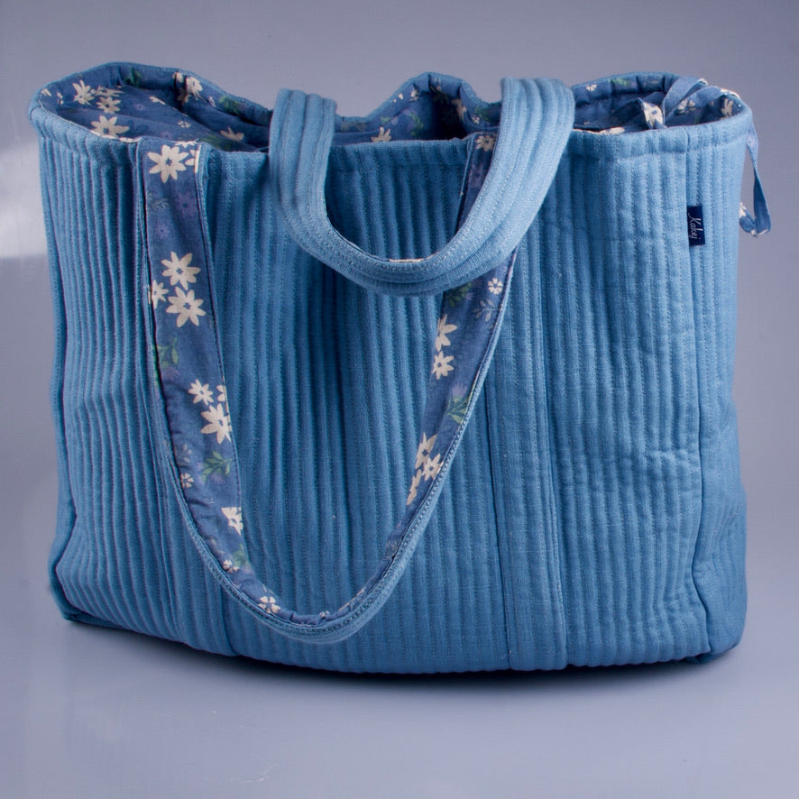 Tote Bag (L) - blå <br>af økologisk bomuld