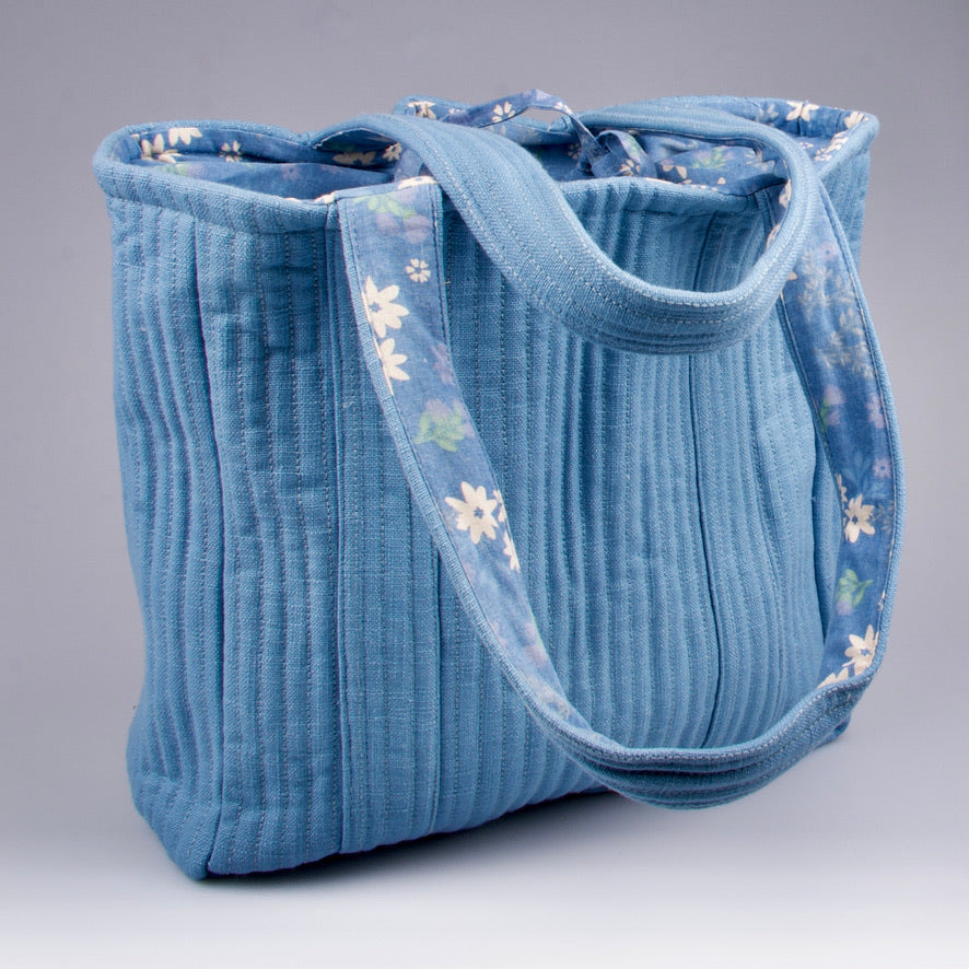 Tote Bag (M) - blå <br>af økologisk bomuld