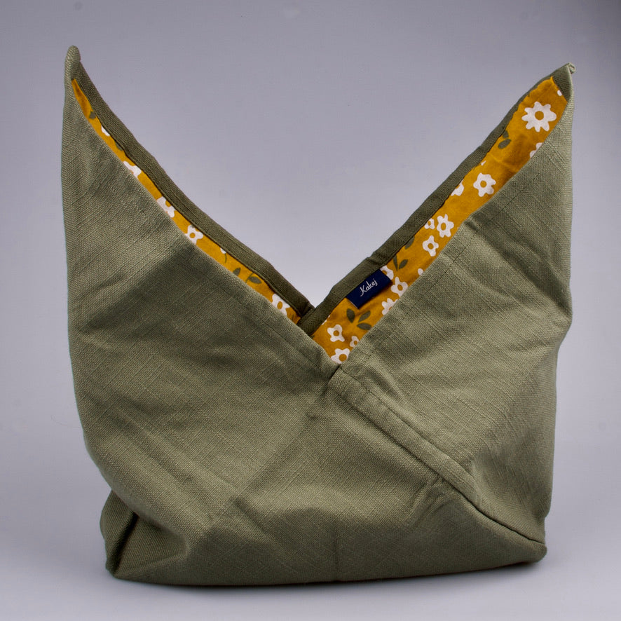 Bento Bags - dark olive <br>af økologisk bomuld