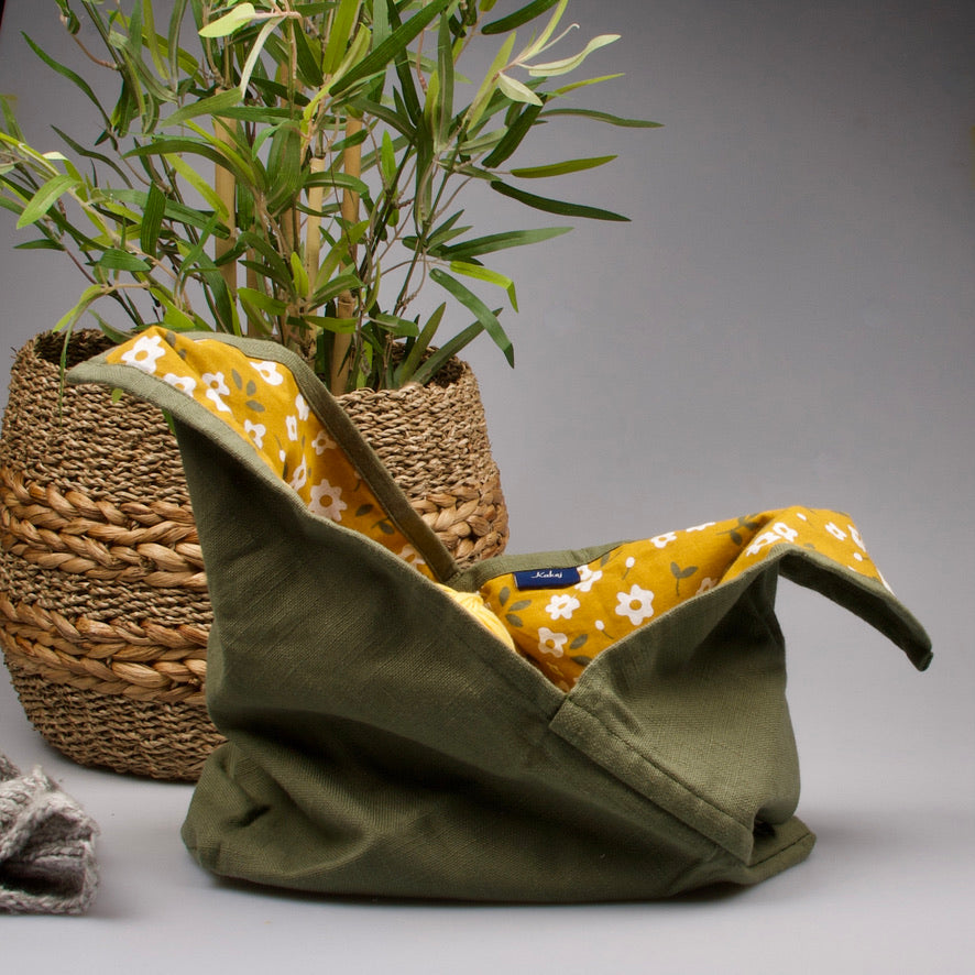 Bento Bags - dark olive <br>af økologisk bomuld